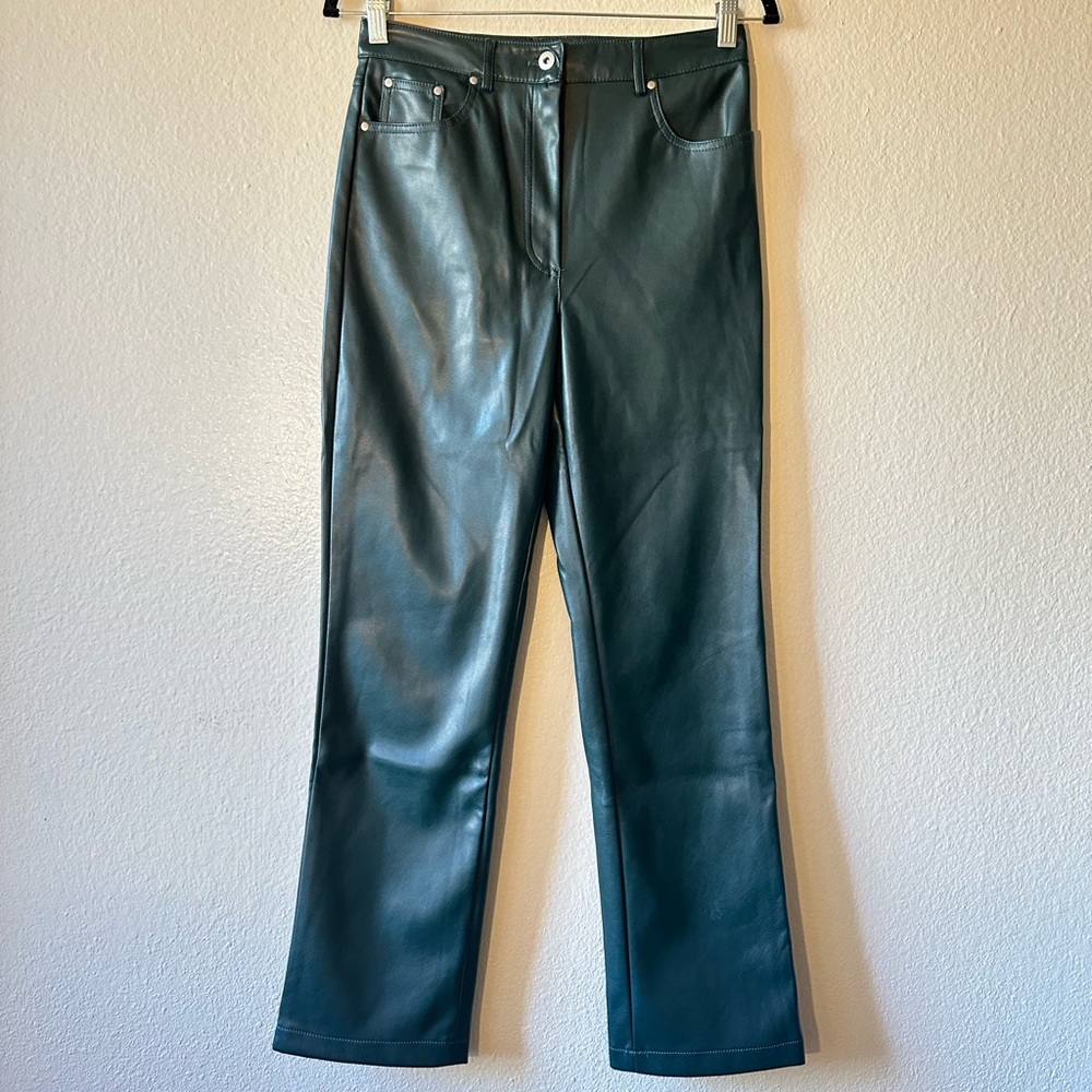 7 for all mankind olive green pleather pants